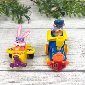 Vintage 90's TINY TOON Adventure Kids Meal Pull and Wind Toy Set